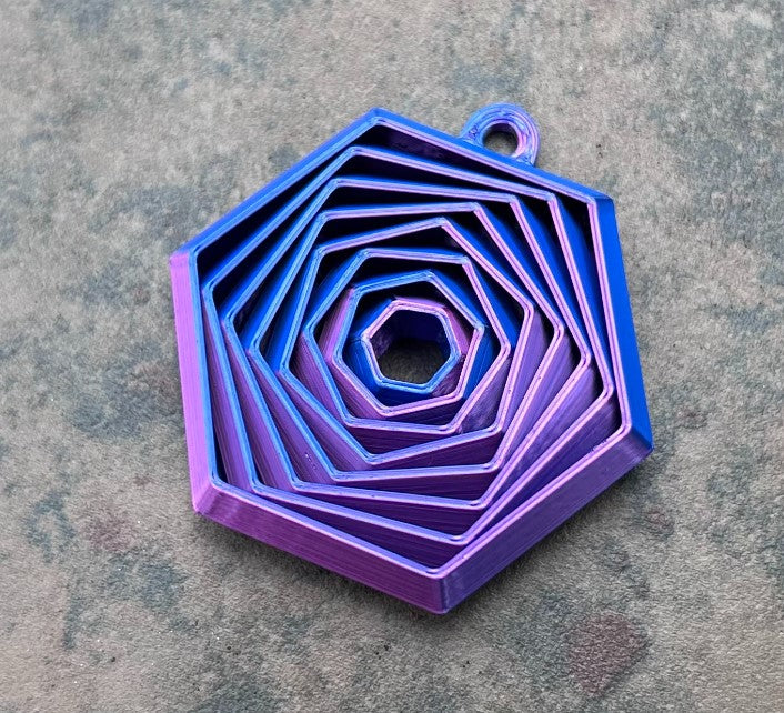 Porte-clés Hexagone Fidget