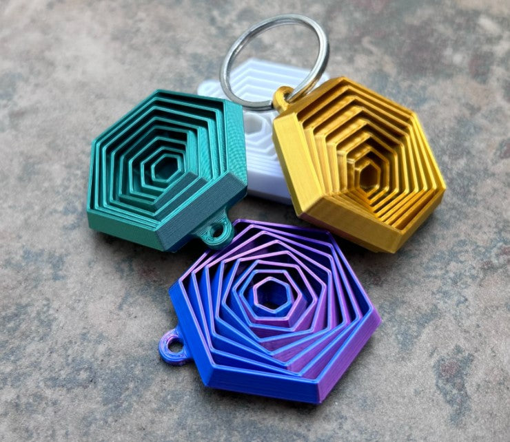 Porte-clés Hexagone Fidget